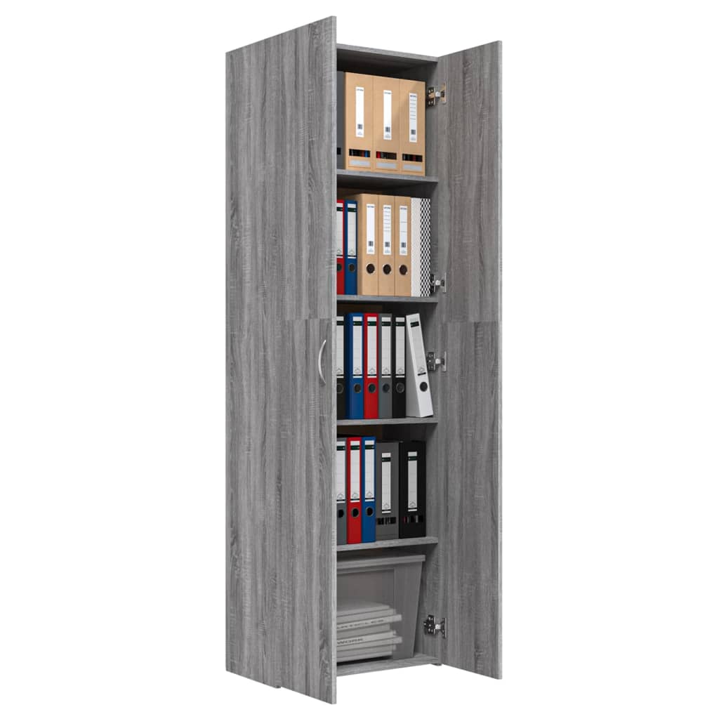 Gray Sonoma office cabinet 60x32x190 cm made of wood