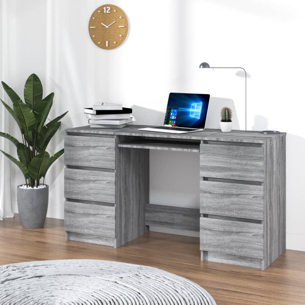Gray Sonoma Desk 140x50x77 cm Wood Material