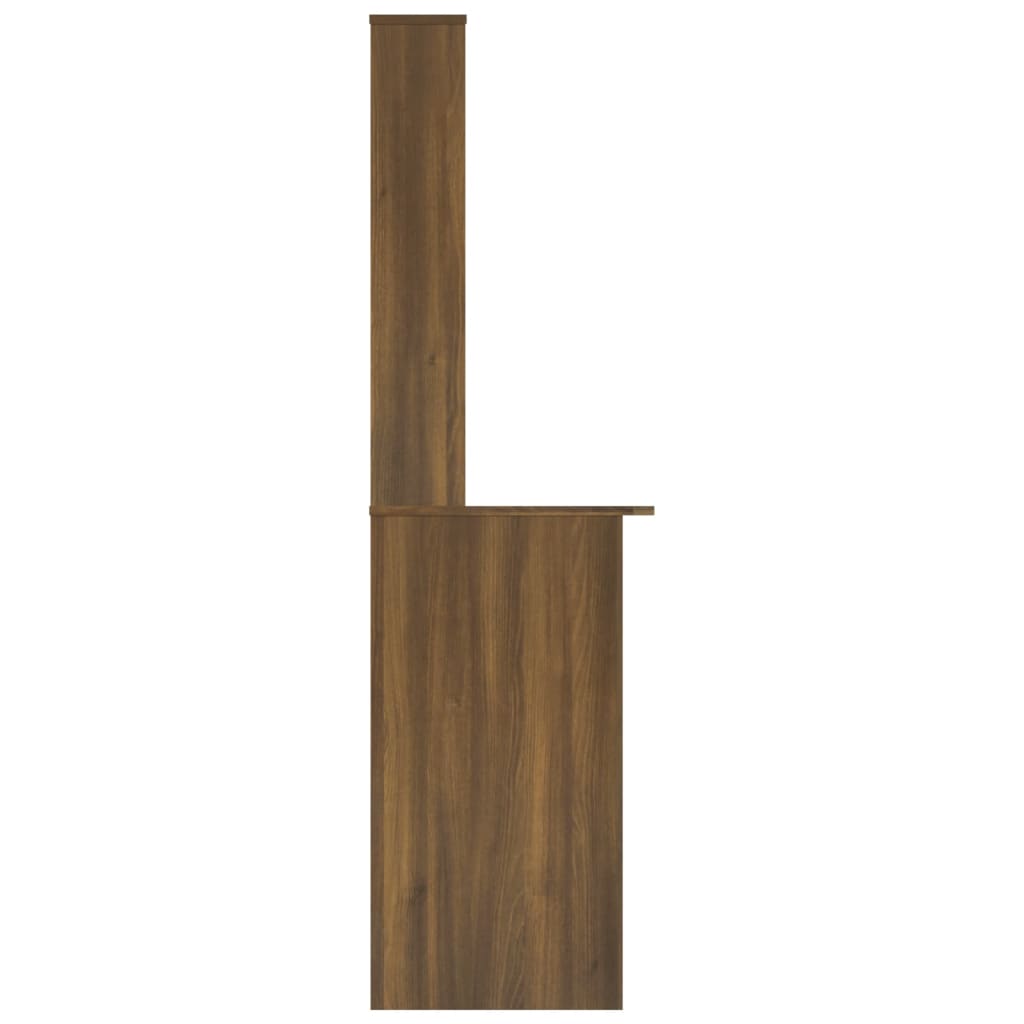 Schreibtisch mit Regal Braun Eiche 110x45x157 cm Holzwerkstoff