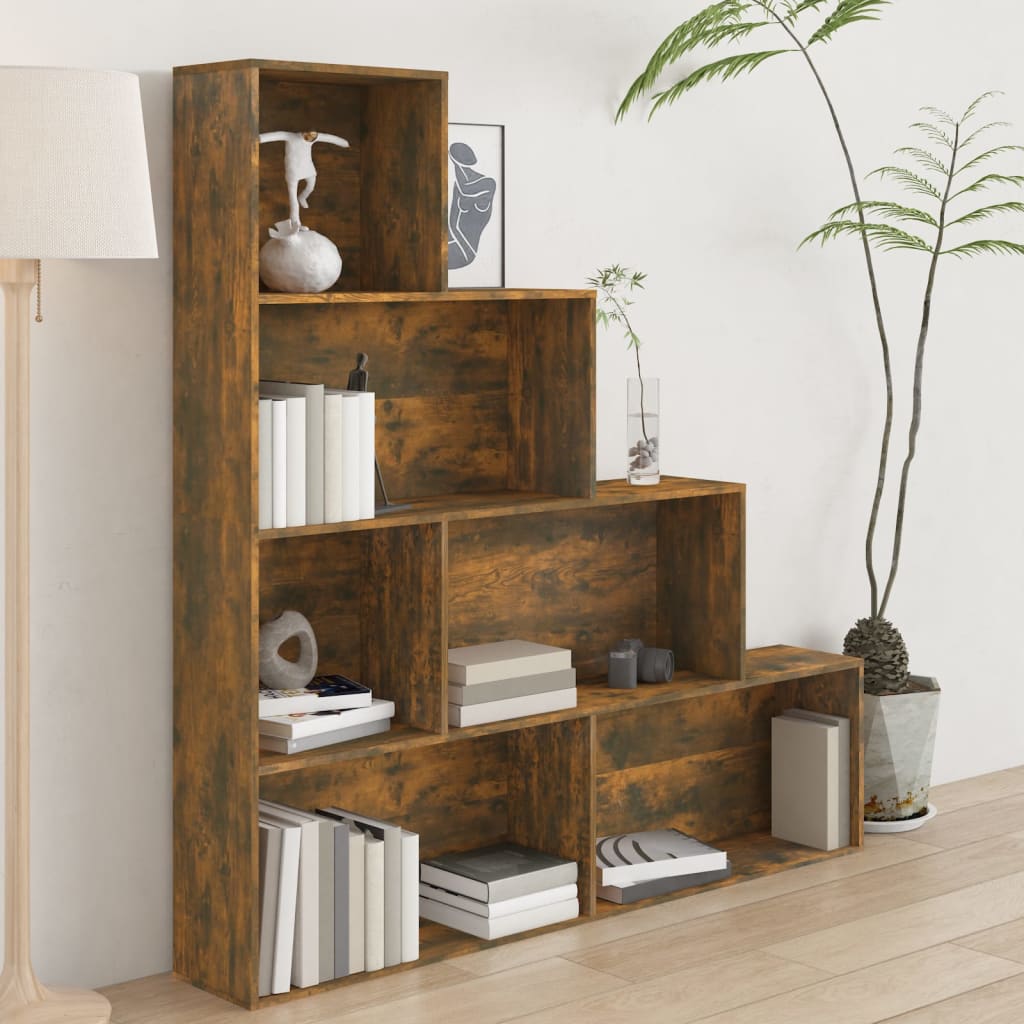 Bookcase smoked oak 155x24x160 cm