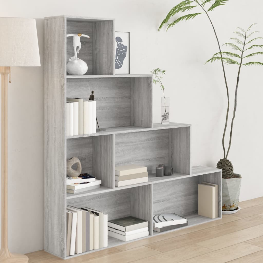 Bookcase Gray Sonoma 155x24x160 cm