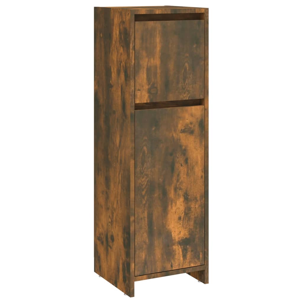 Bathroom cabinet smoked oak 30x30x95 cm wood material