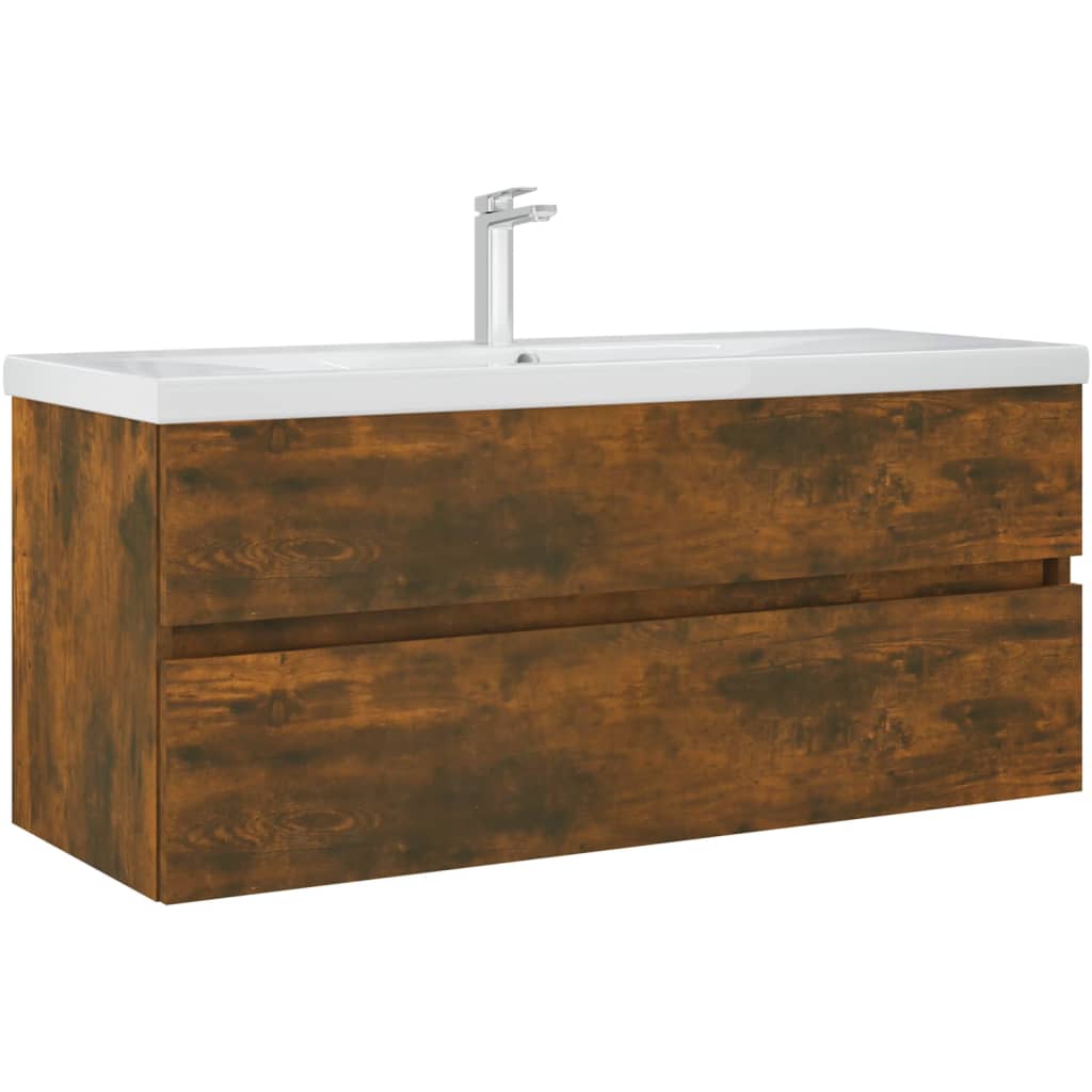 Sink cabinet smoked oak 100x38.5x45 cm wood material