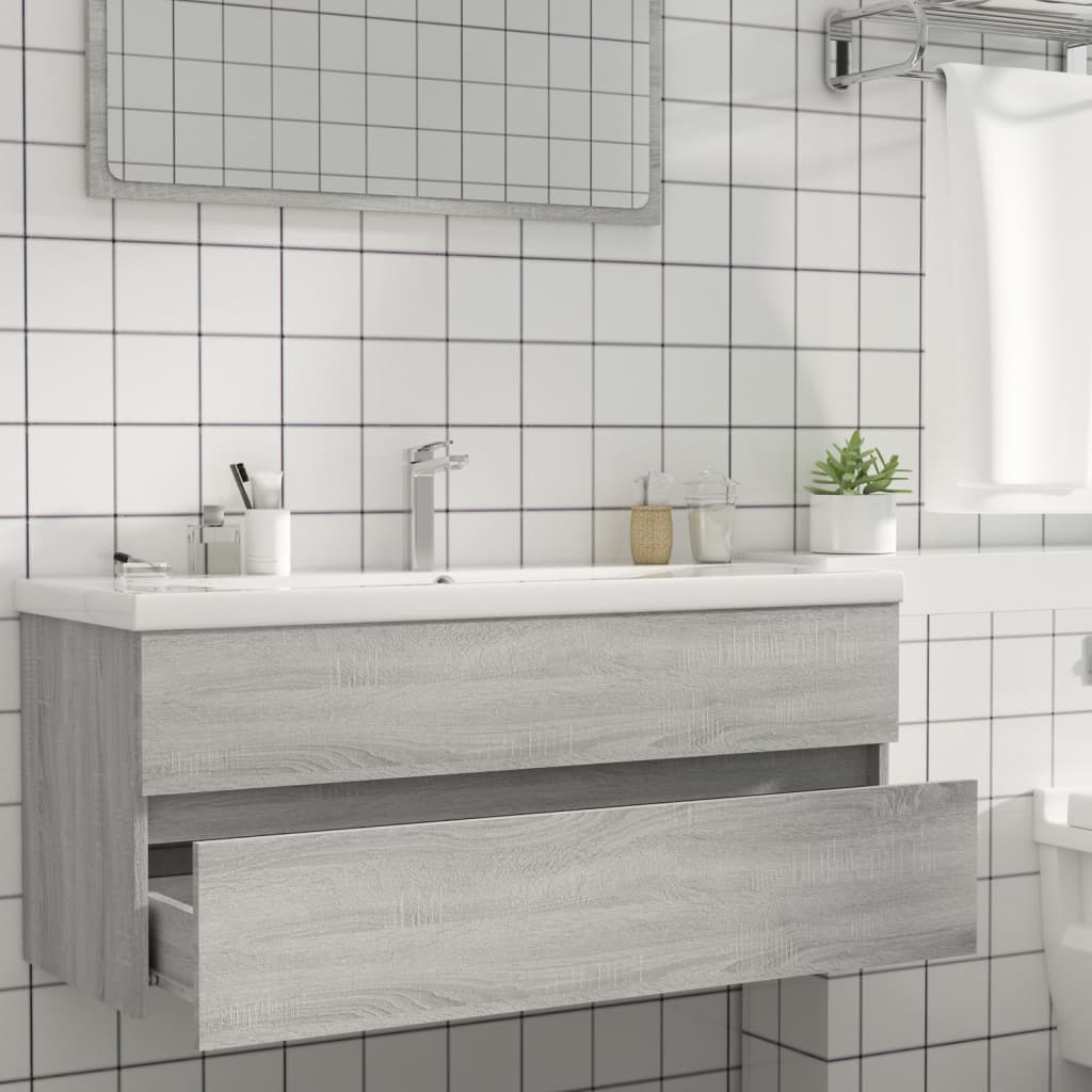 Washbasin cabinet gray Sonoma 100x38.5x45 cm made of wood