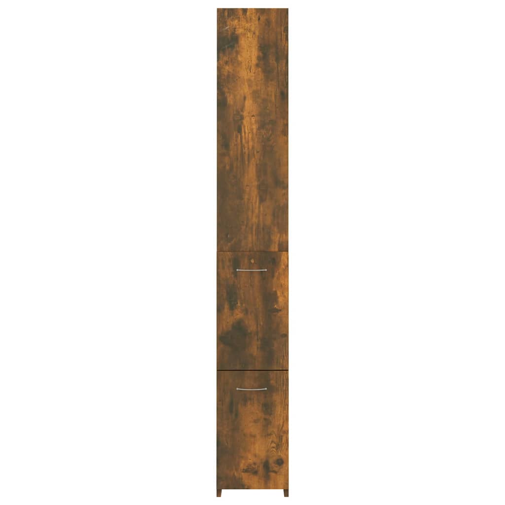 Bathroom cabinet smoked oak 25x25x170 cm wood material
