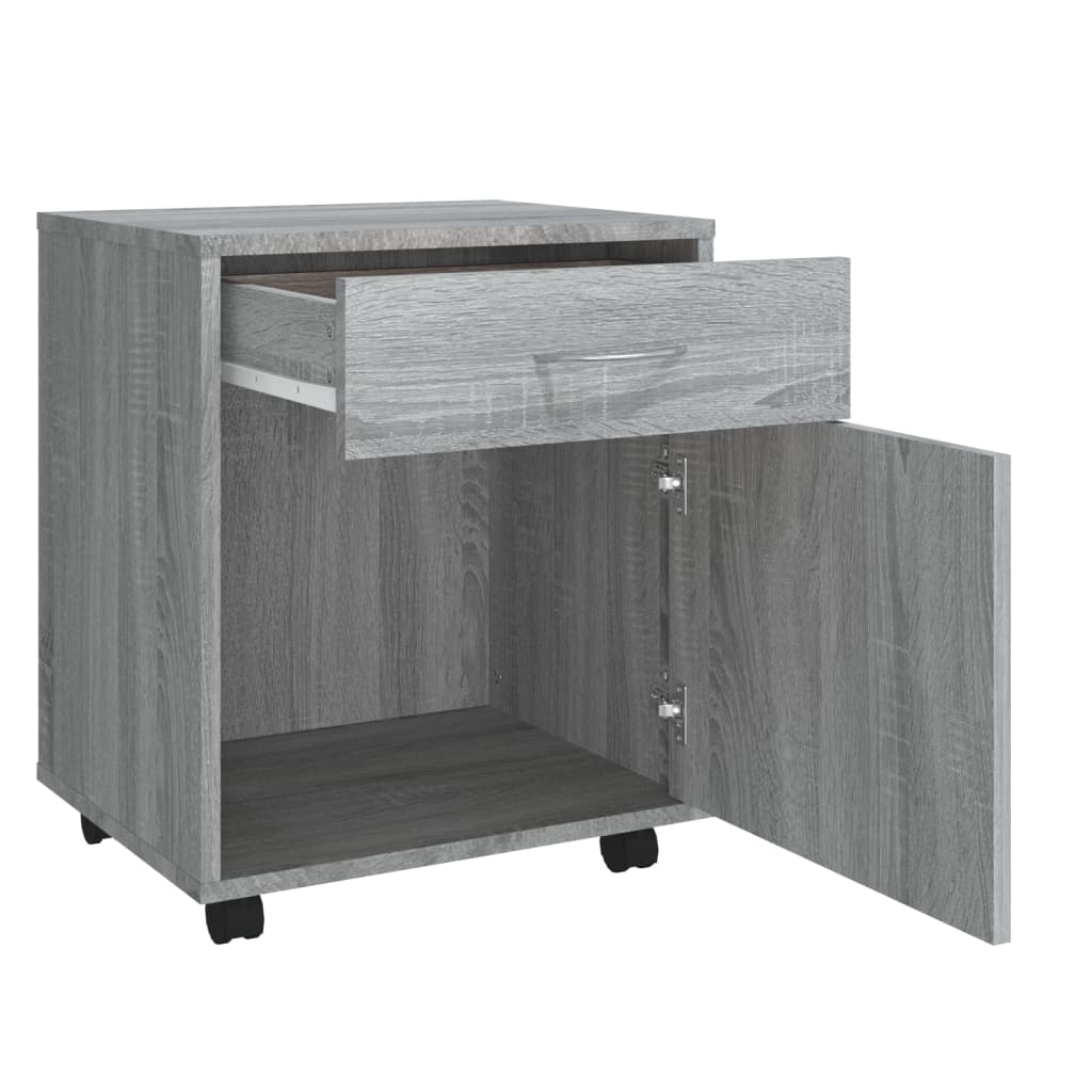 Rolling cabinet gray Sonoma 45x38x54 cm made of wood
