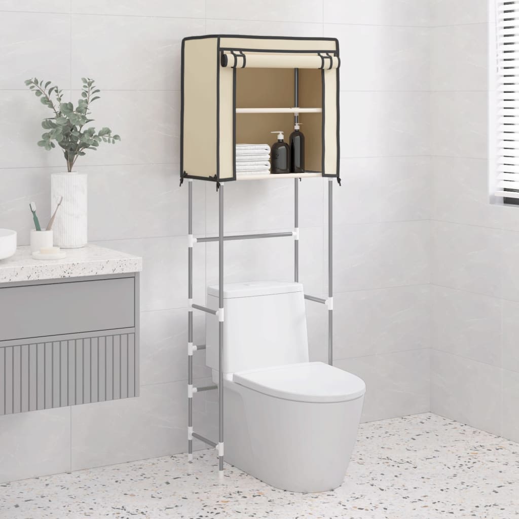 Toilet shelf 2 shelves cream 56x30x170 cm iron