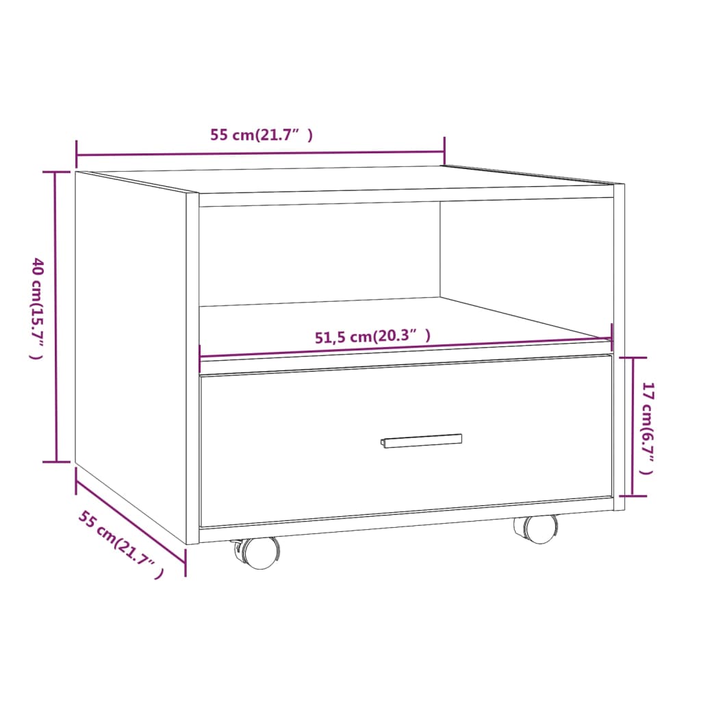 Couchtisch Schwarz 55x55x40 cm Holzwerkstoff