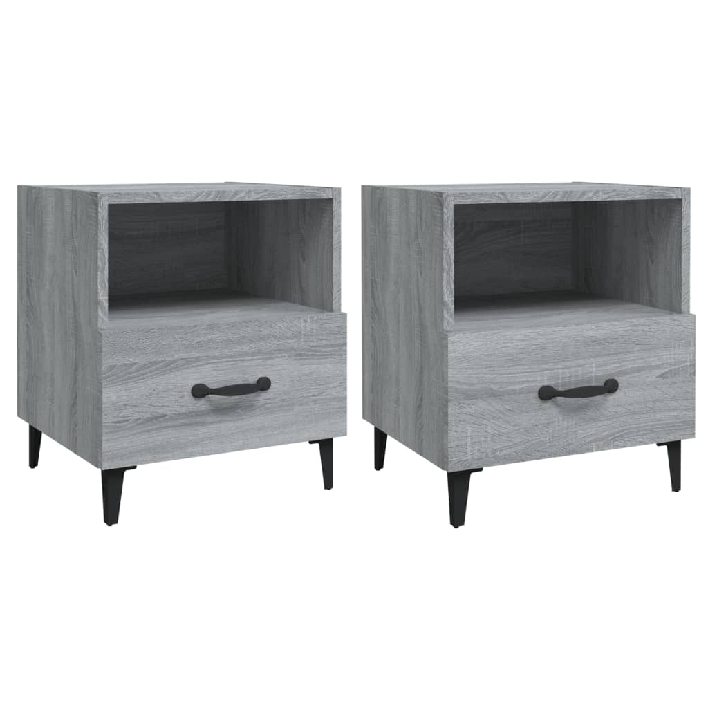 Bedside tables 2 pcs. Gray Sonoma engineered wood