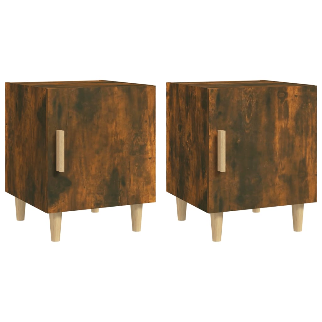 Bedside tables 2 pcs. Smoked oak wood material