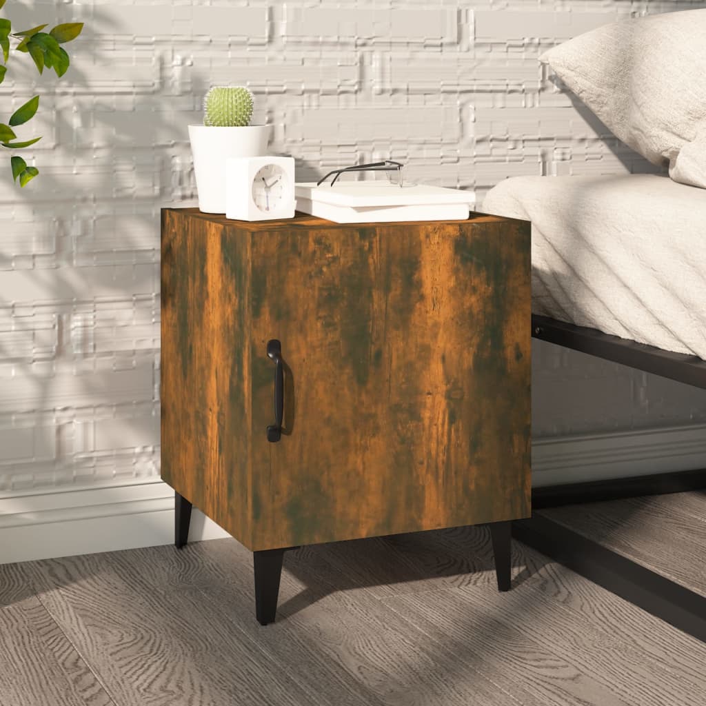 Bedside table made of smoked oak wood material