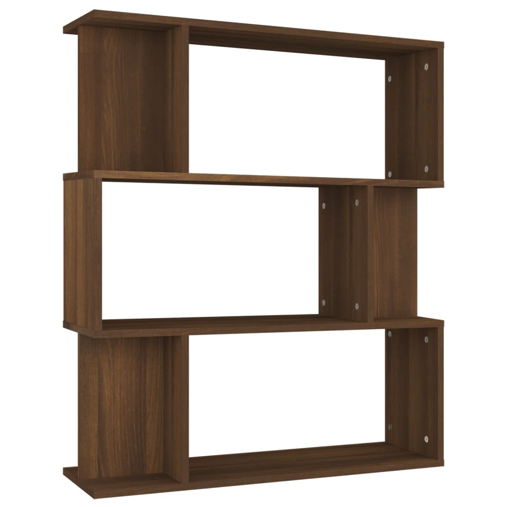 Bookcase/room divider brown oak 80x24x96 cm wood material