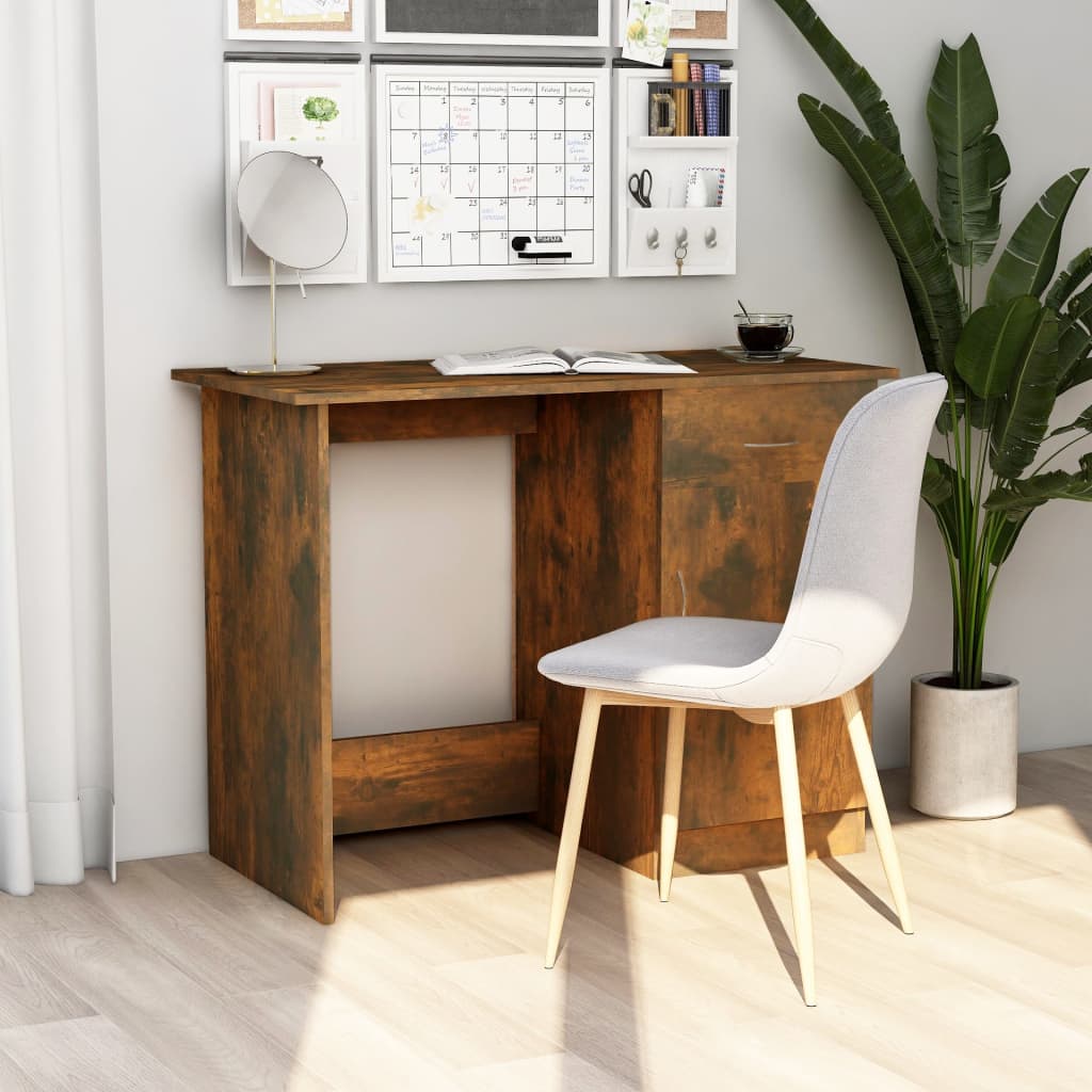 Desk smoked oak 100x50x76 cm wood material