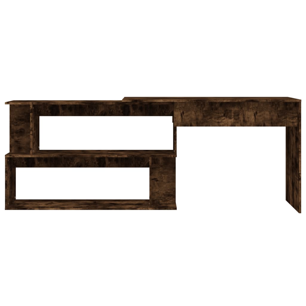 Corner desk smoked oak 200x50x76 cm wood material