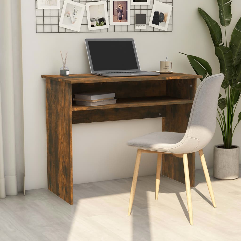 Desk smoked oak 90x50x74 cm wood material