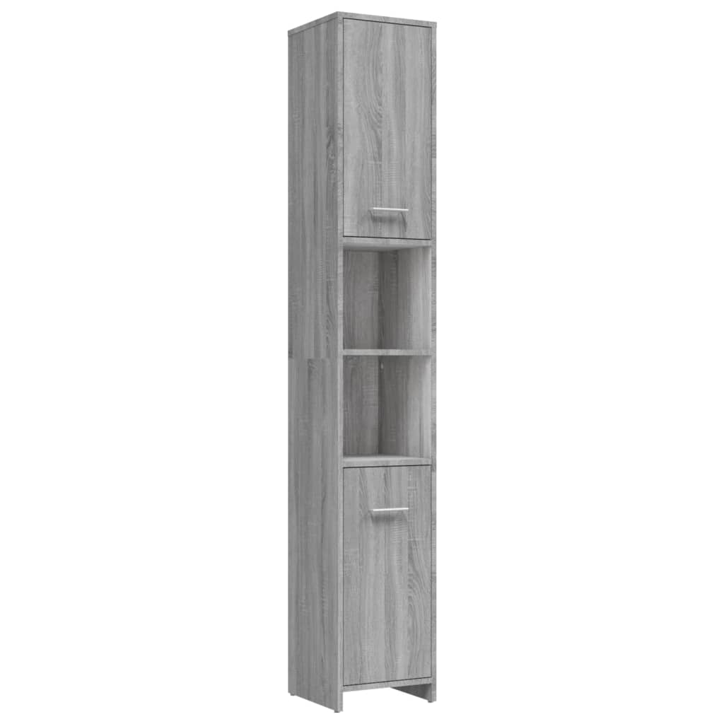 Bathroom cabinet gray Sonoma 30x30x183.5 cm made of wood