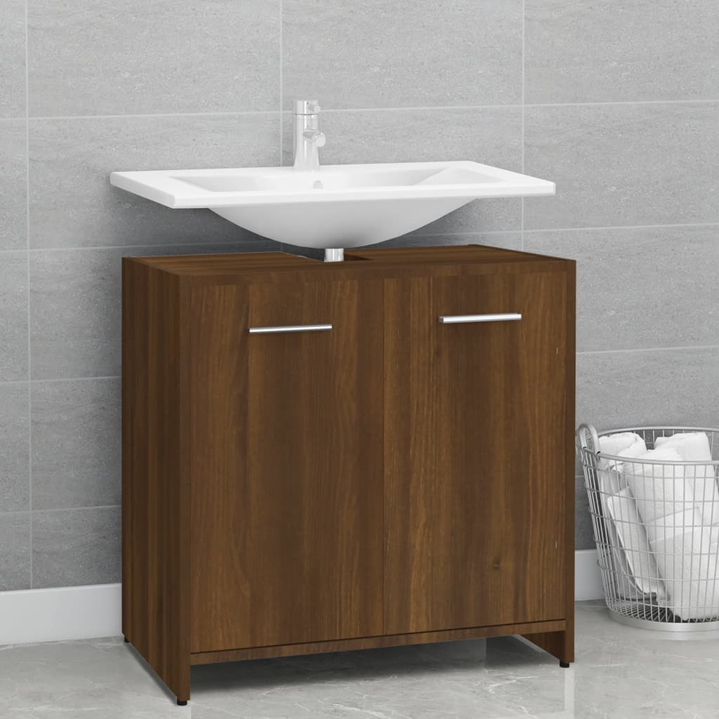 Bathroom cabinet brown oak look 60x33x60 cm wood material