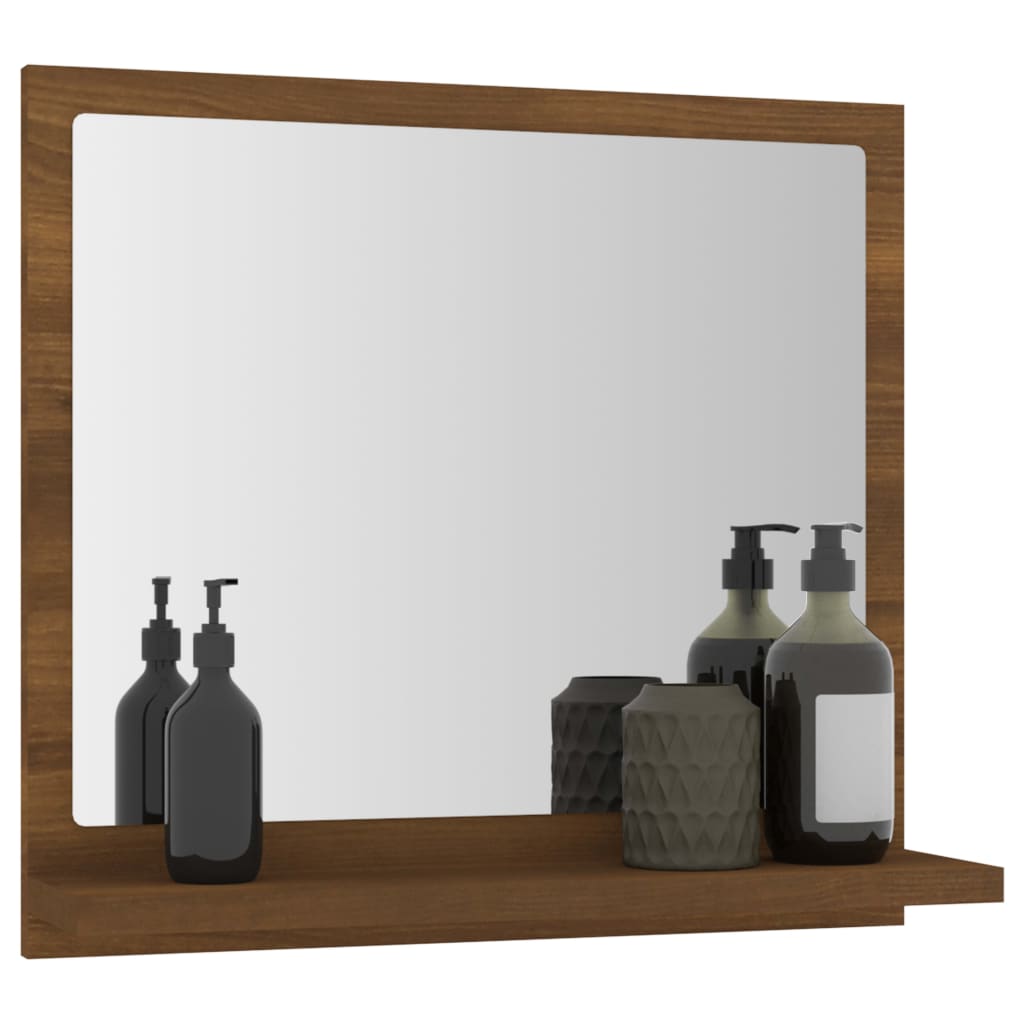 Badspiegel Braun Eichen-Optik 40x10,5x37 cm Holzwerkstoff