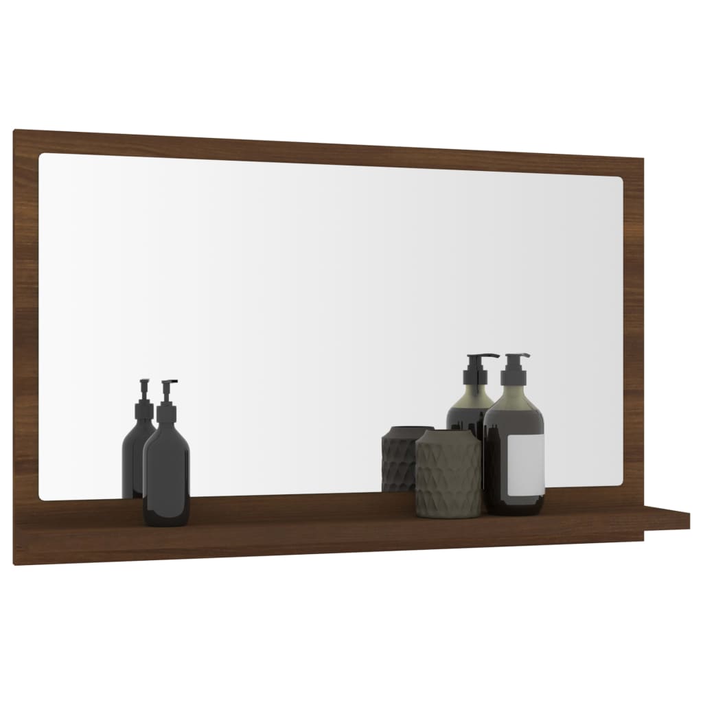 Badspiegel Braun Eichen-Optik 60x10,5x37 cm Holzwerkstoff