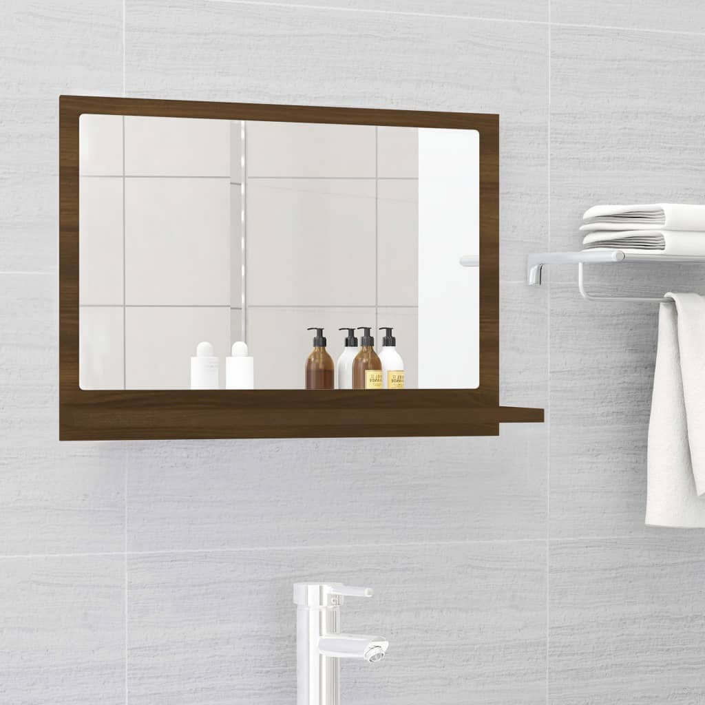 Bathroom mirror brown oak look 60x10.5x37 cm wood material