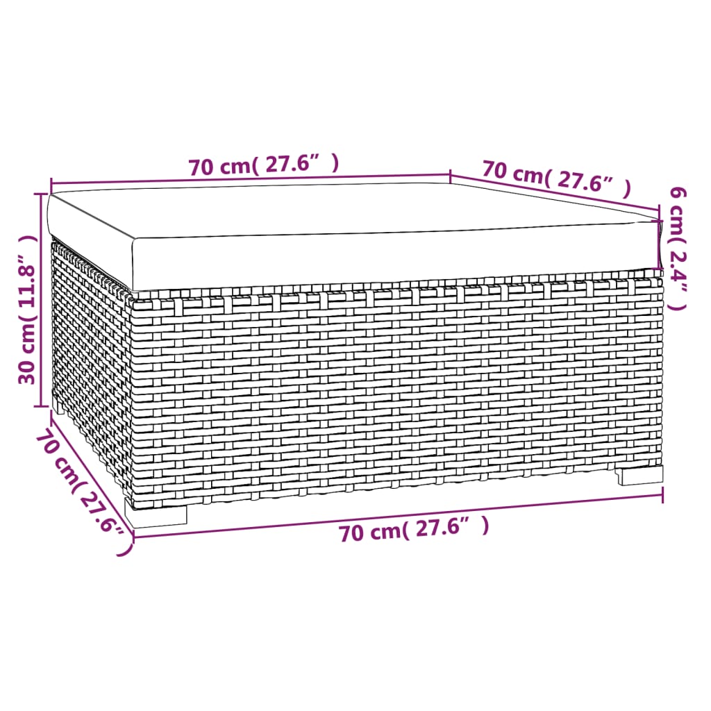 5-tlg. Garten-Lounge-Set mit Kissen Poly Rattan Braun