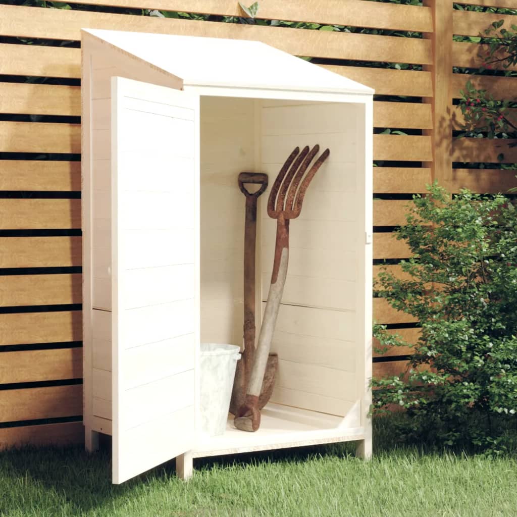 Tool shed white 55x52x112 cm solid fir wood