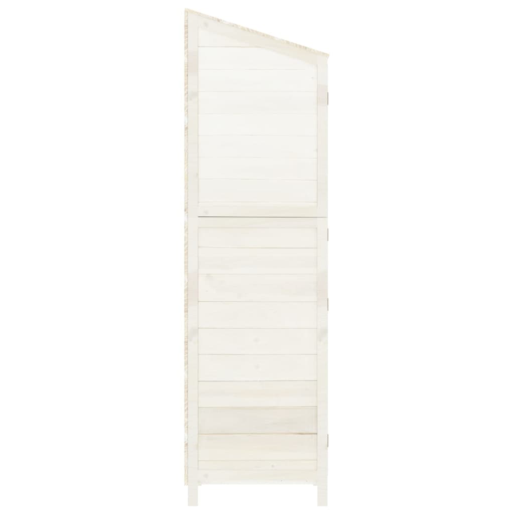Tool shed white 55x52x174.5 cm solid fir wood