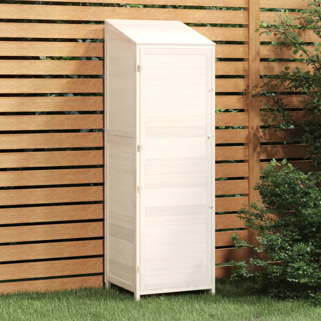 Tool shed white 55x52x174.5 cm solid fir wood