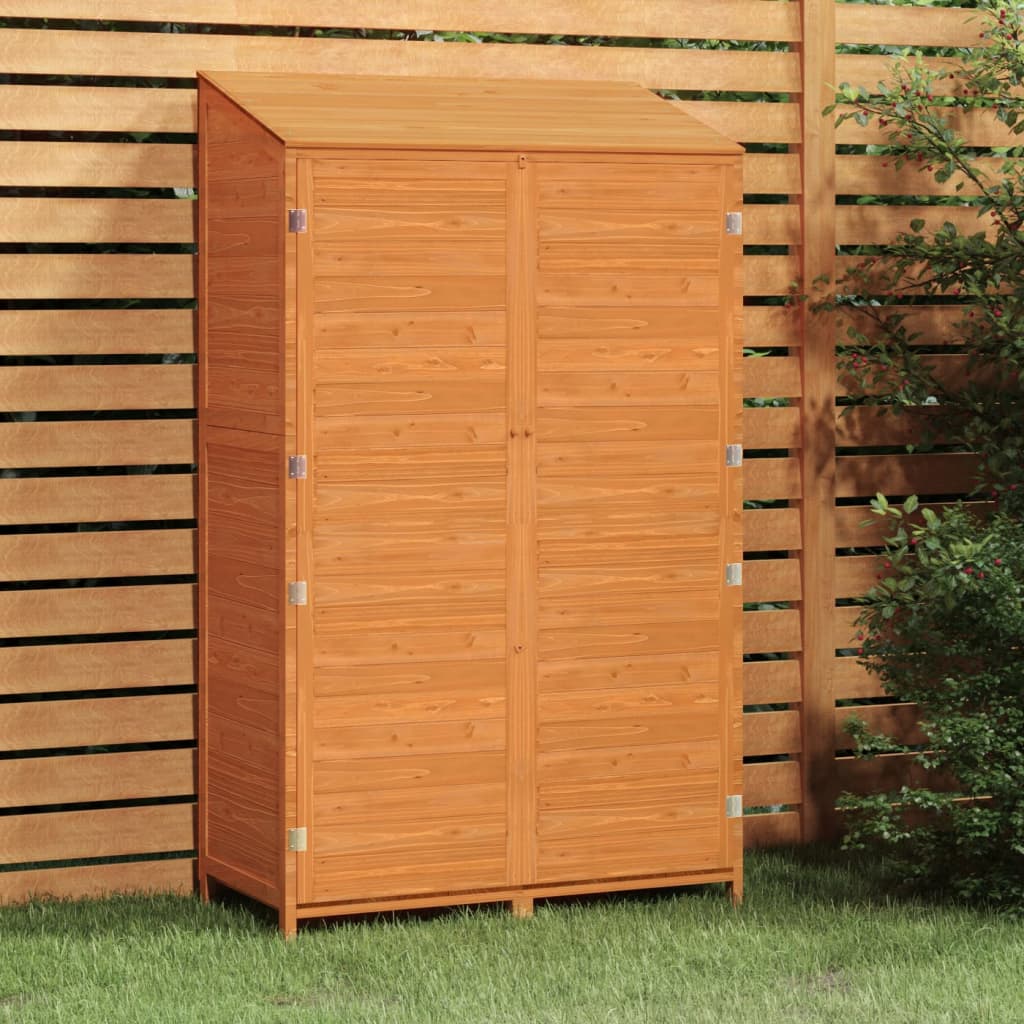 Tool shed brown 102x52x174.5 cm solid fir wood