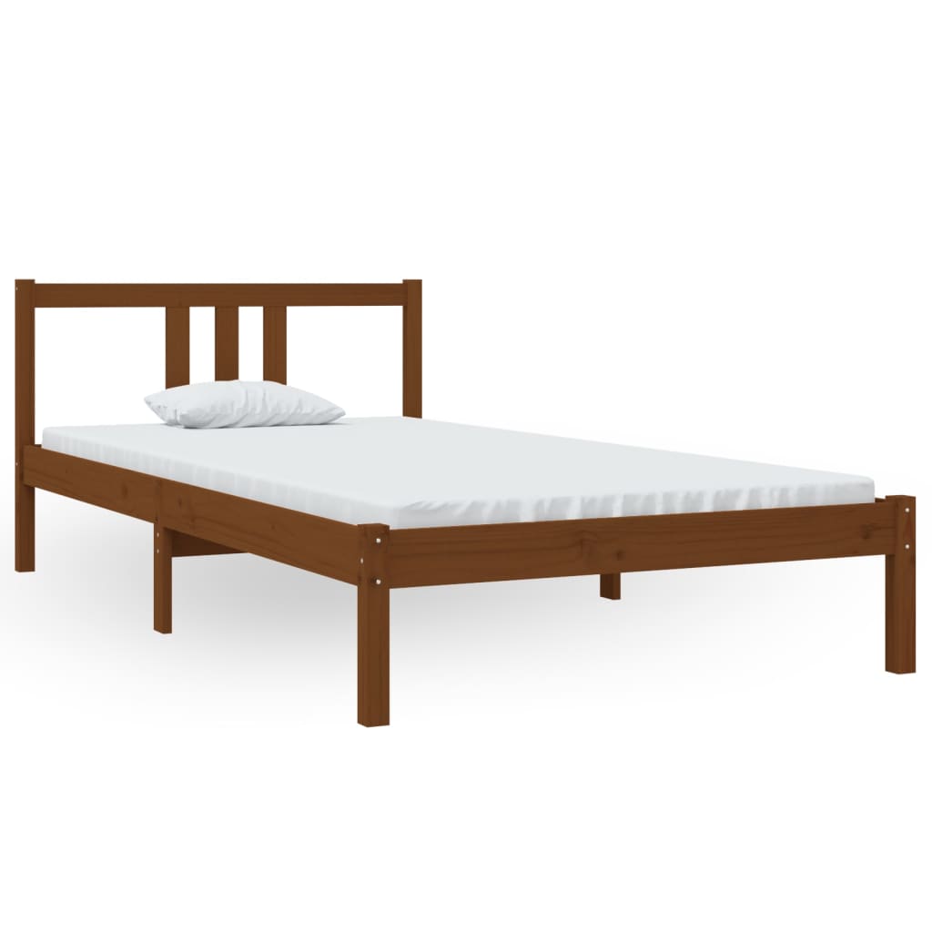 Solid wood bed honey brown 100x200 cm