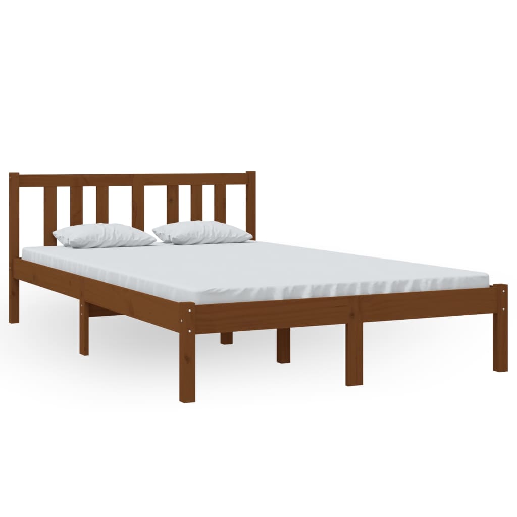 Solid wood bed honey brown 120x200 cm