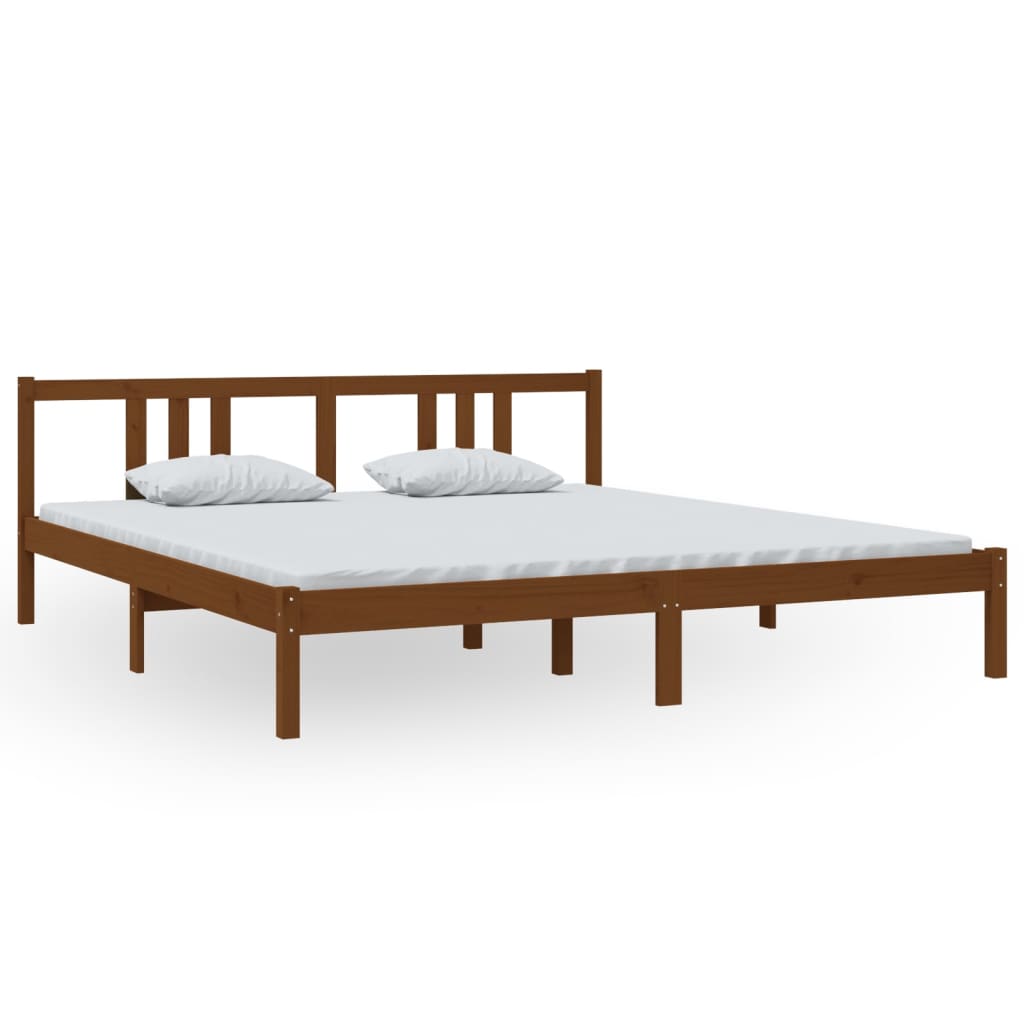Solid wood bed honey brown 180x200 cm 6FT Super King