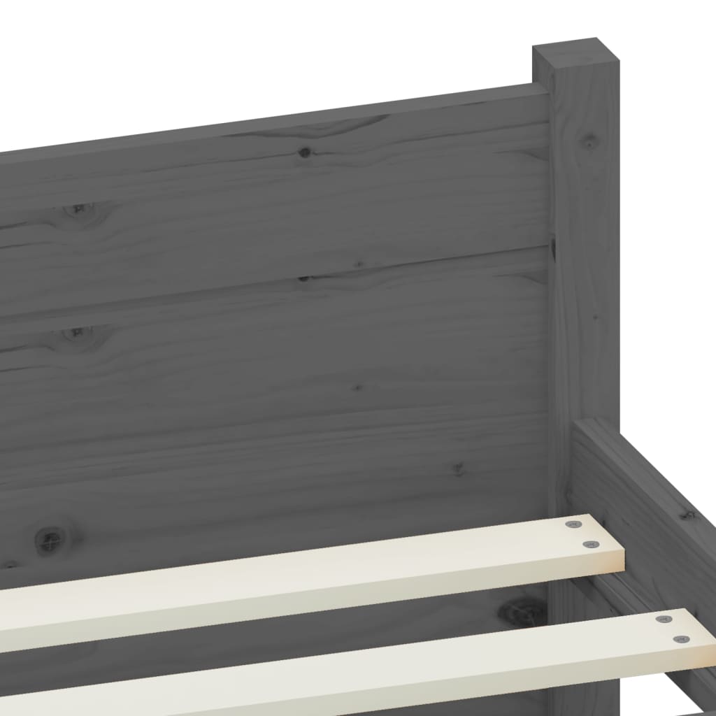 Solid wood bed gray 75x190 cm 2FT6 Small Single