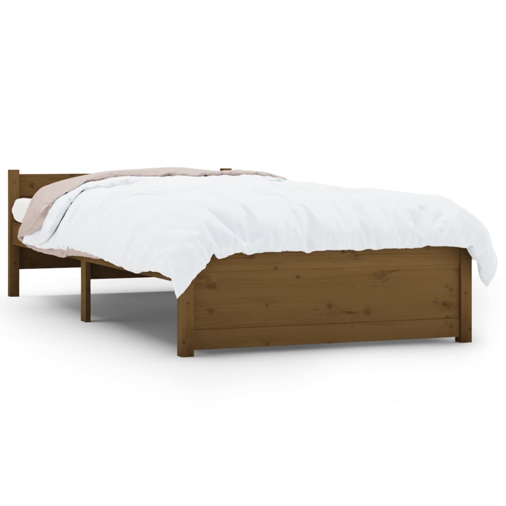 Solid wood bed honey brown 75x190 cm 2FT6 Small Single