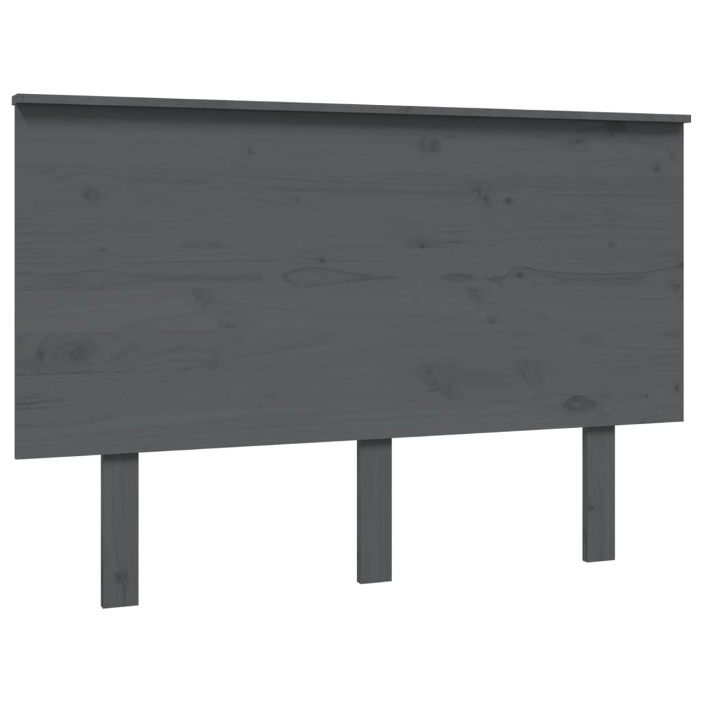 Headboard gray 124x6x82.5 cm solid pine wood