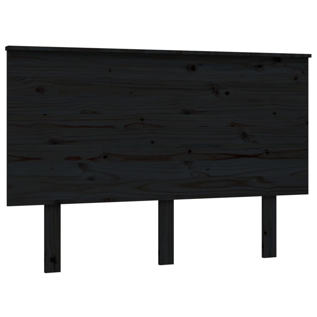 Headboard black 124x6x82.5 cm solid pine wood