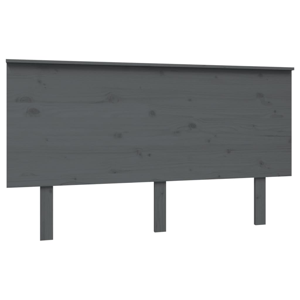 Headboard Gray 144x6x82.5 Solid Pine Wood