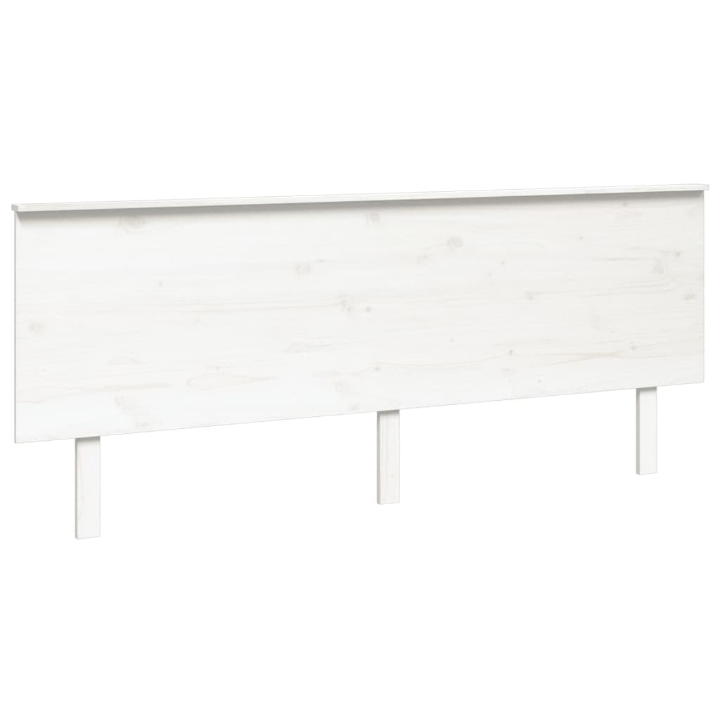 Headboard white 204x6x82.5 cm solid pine wood