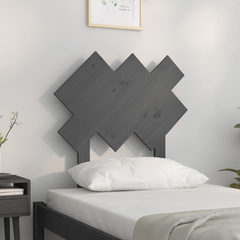 Headboard gray 72.5x3x81 cm solid pine wood