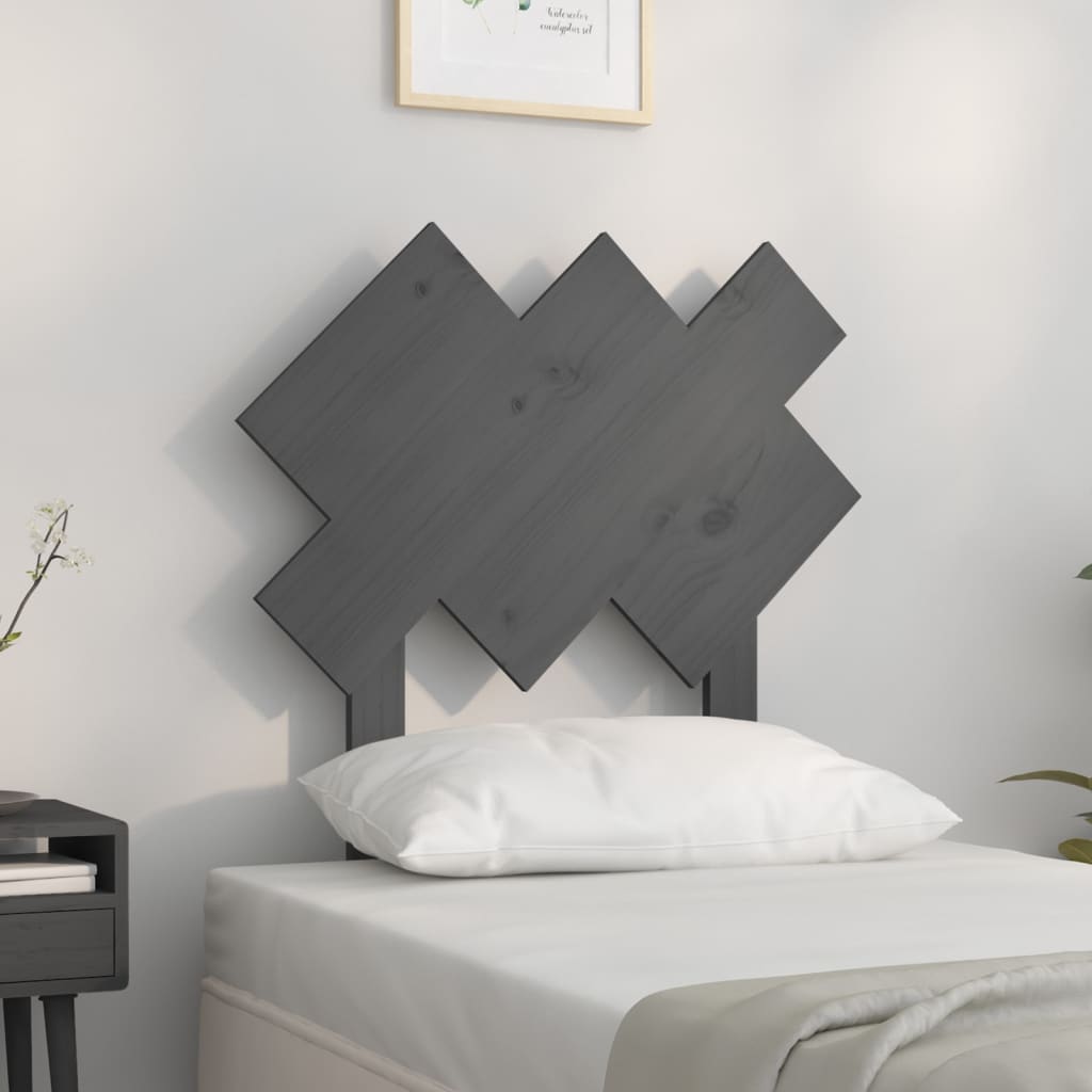 Headboard gray 72.5x3x81 cm solid pine wood