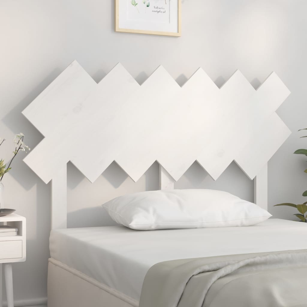 Bed headboard white 122.5x3x80.5 cm solid pine wood