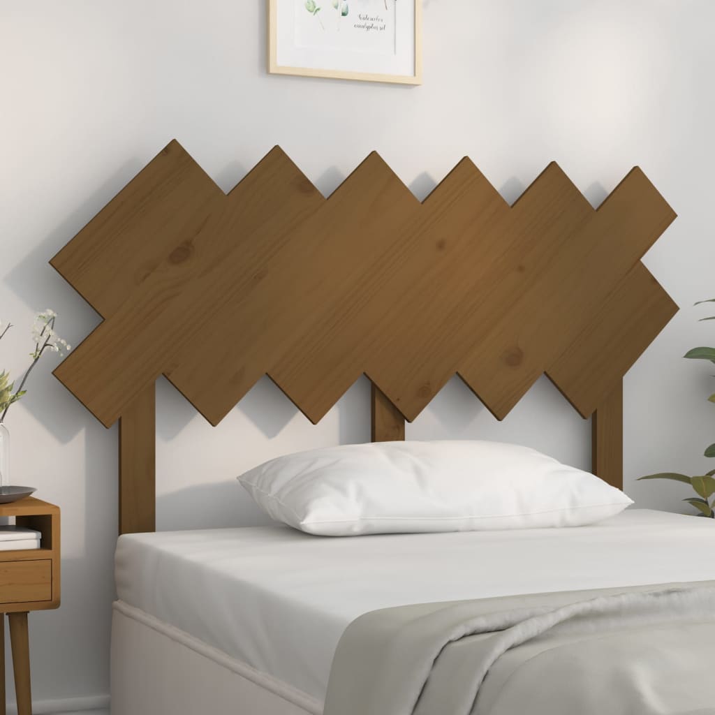 Bed headboard honey brown 122.5x3x80.5 cm solid pine wood