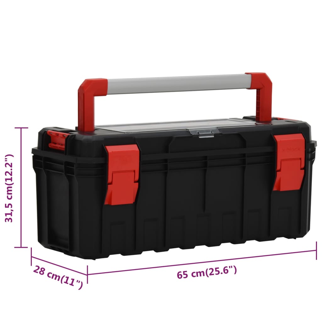 Tool case black and red 65x28x31.5 cm