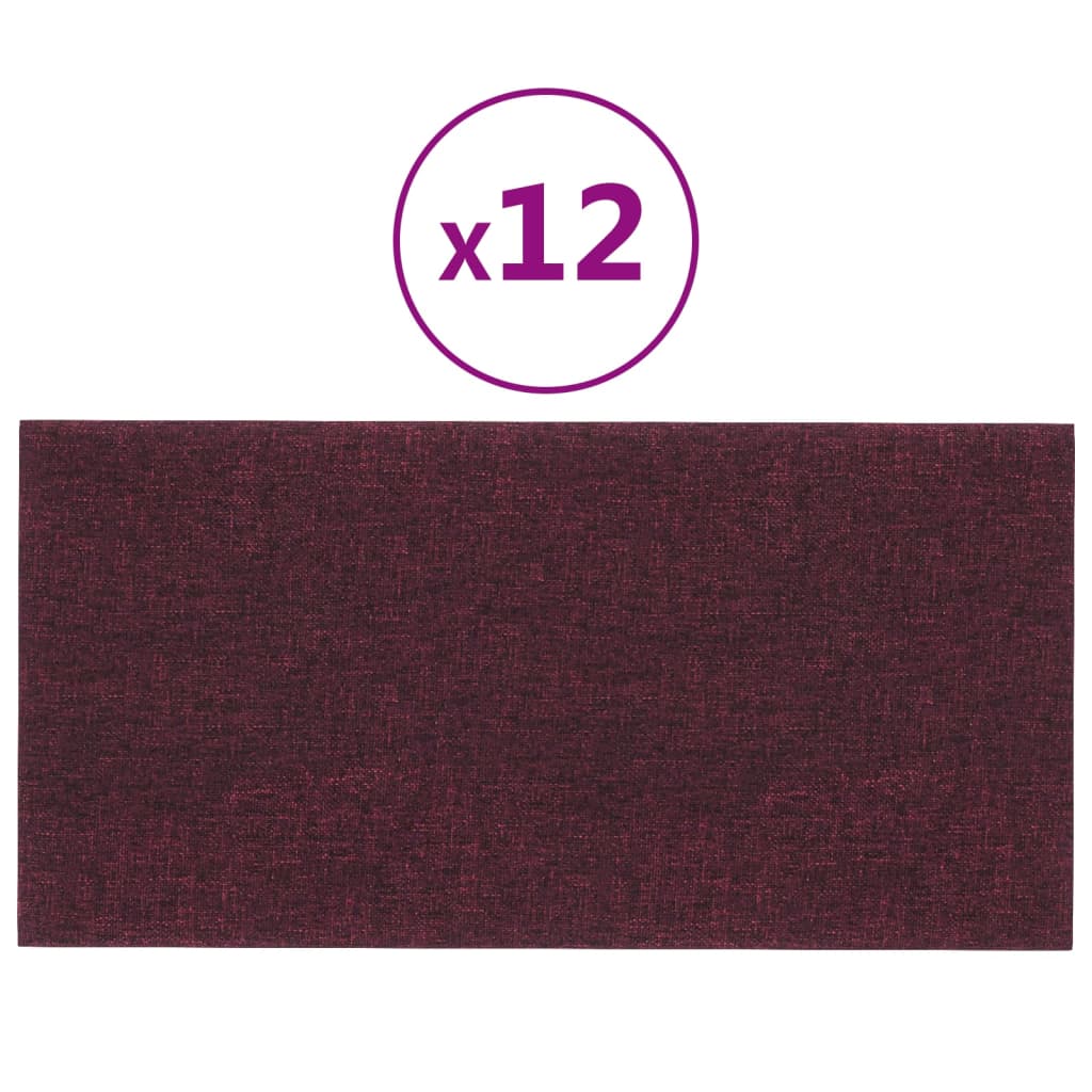 Wall panels 12 pcs. Purple 30x15 cm fabric 0.54 m²