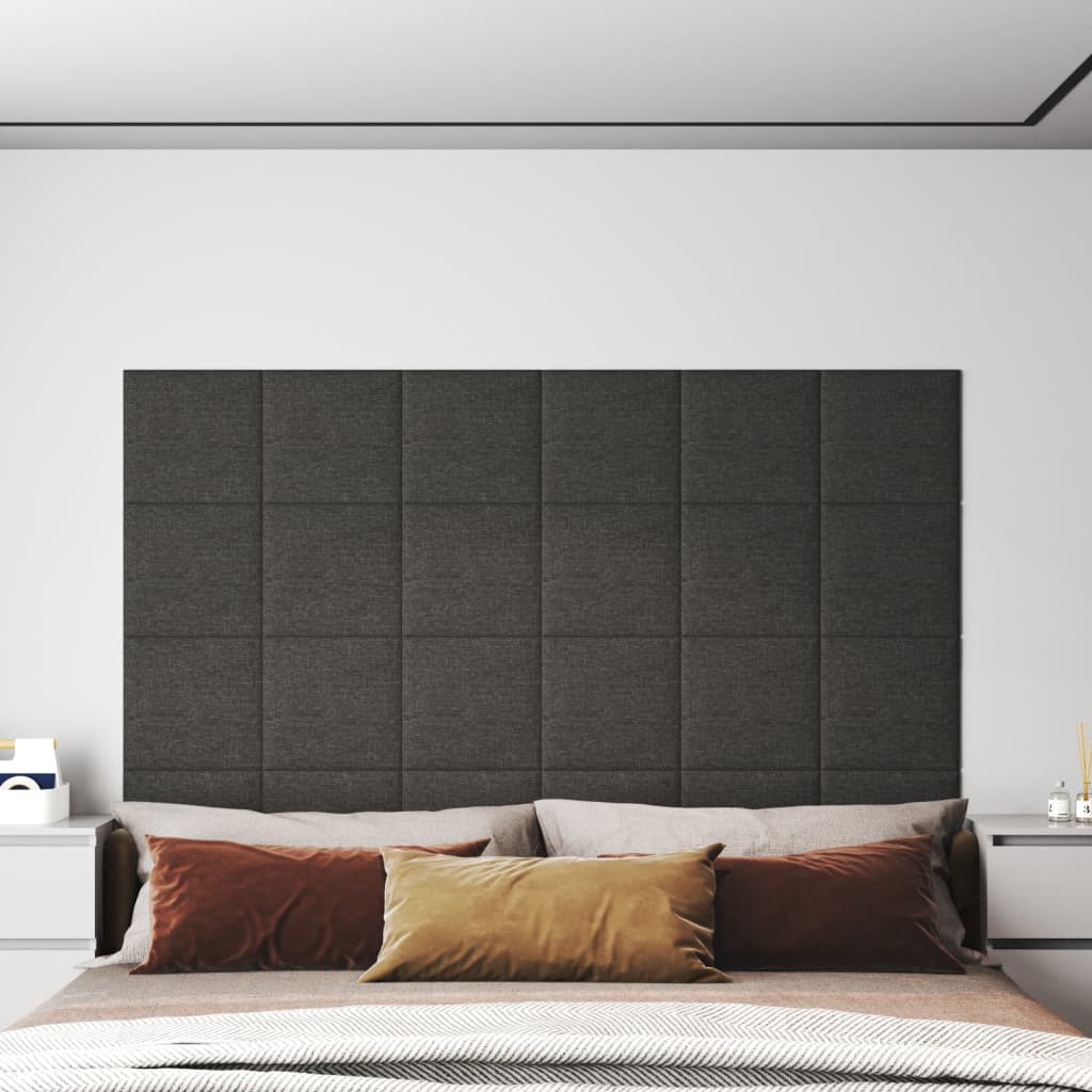 Wall panels 12 pcs. Dark gray 30x30 cm fabric 1.08 m²