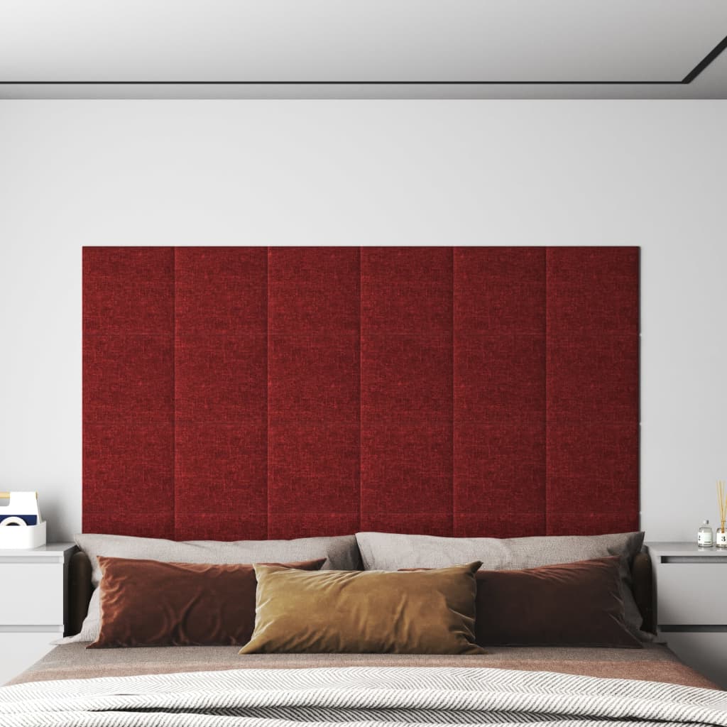 Wall panels 12 pcs. Wine red 30x30 cm fabric 1.08 m²