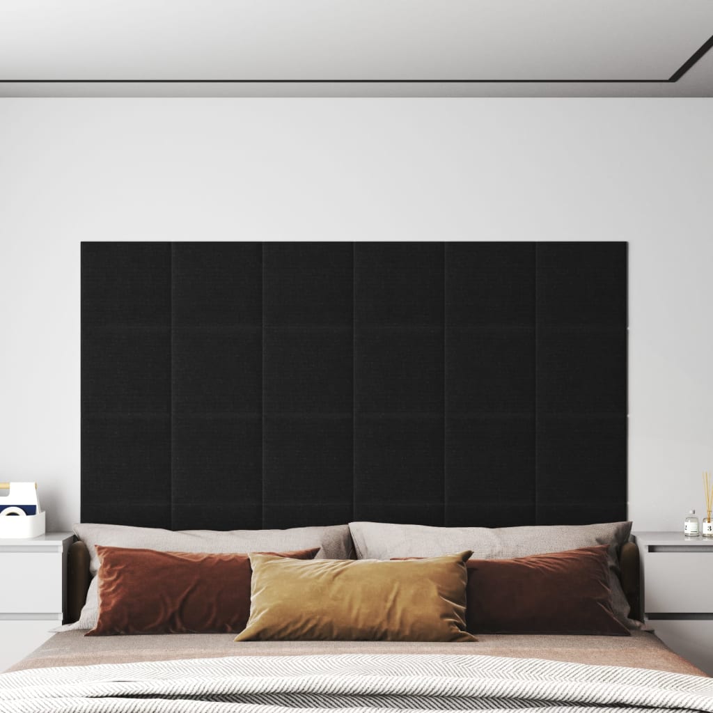 Wall panels 12 pcs. Black 30x30 cm fabric 1.08 m²