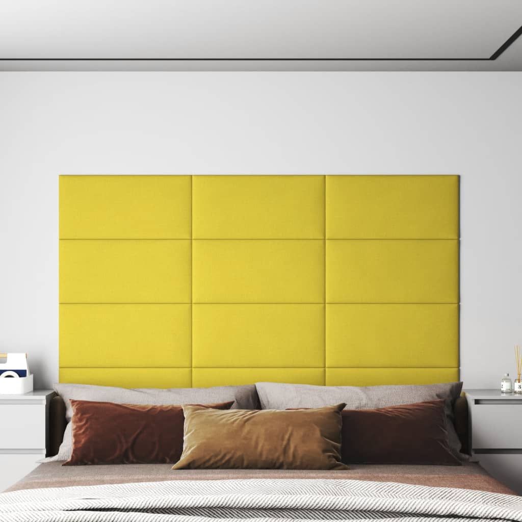 Wall panels 12 pcs. Dark yellow 60x30 cm fabric 2.16 m