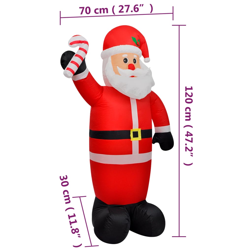 Aufblasbarer Weihnachtsmann mit LEDs 120 cm
