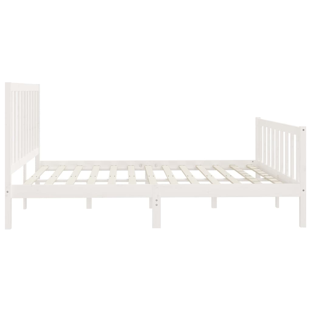 Solid wood bed white 200x200 cm